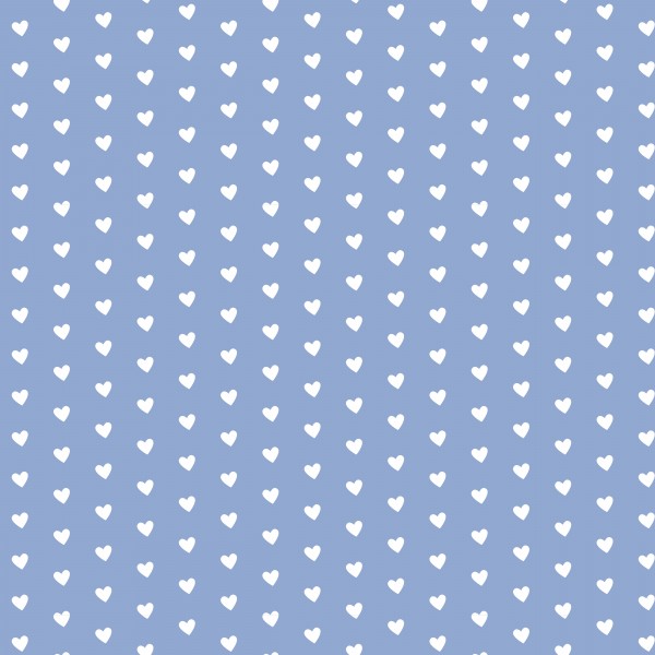 Pale Blue Heart Shape Pattern Print